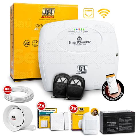 Kit Completo Central Alarme Smartcloud Jfl Ethernet Wifi