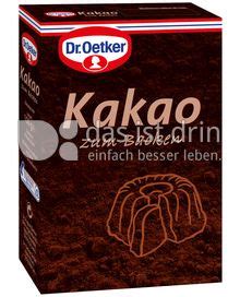 Dr Oetker Kakao Zum Backen Kalorien Kcal Und Inhaltsstoffe