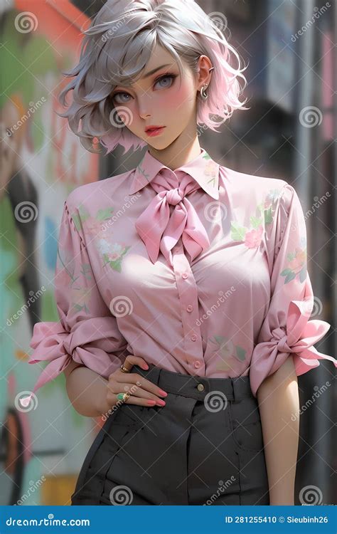 A Pretty Anime Girl In Formal Outfit Generated By Ai Stock Illustration Illustration Of Spring