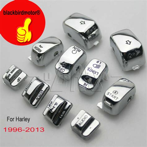 10 Pcs Hand Control Switch Housing Button Cover Cap Kit For Harley 96