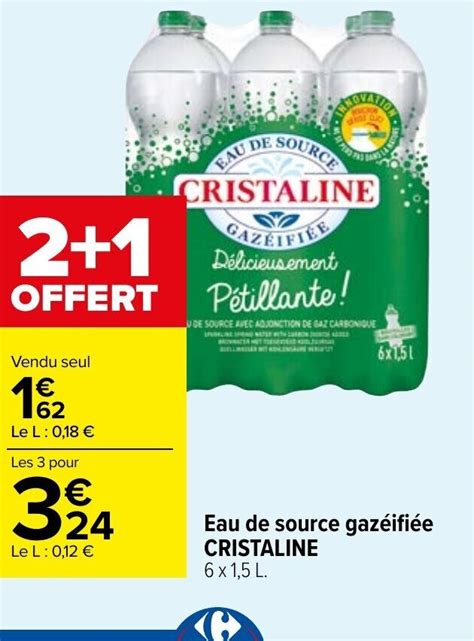 Promo Cristaline Eau de Source Gazéifiée chez Carrefour Market