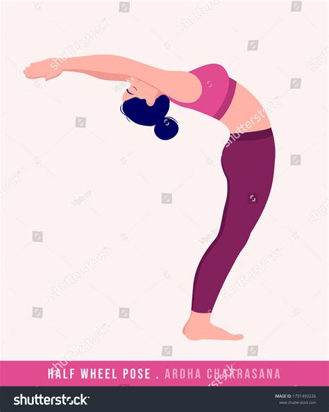 Half Wheel Pose Ardha Chakrasana Yoga Stock Vector Royalty Free