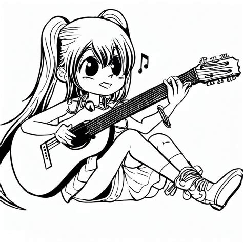 Desenhos De Menina Anime Toca Viol O Para Colorir E Imprimir