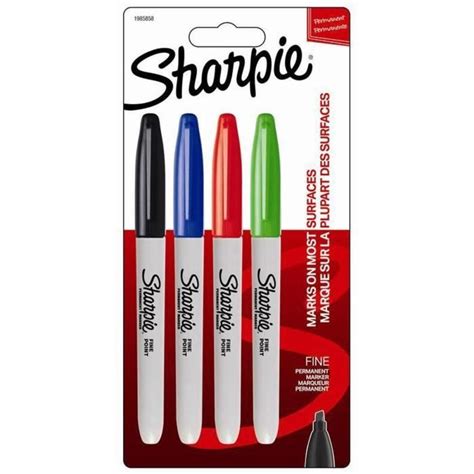 Sharpie Lot De Marqueurs Permanents Pointe Fine Couleurs Standard