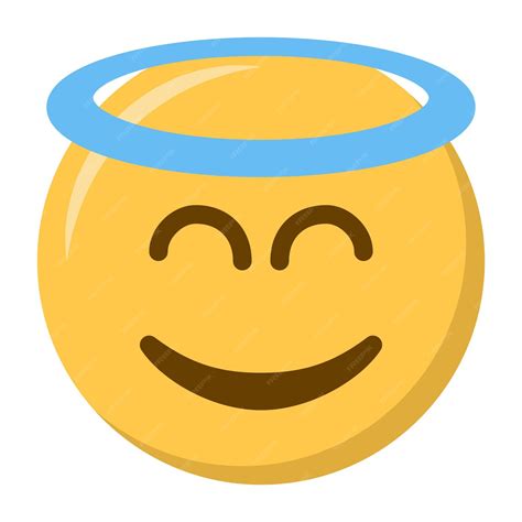 Premium Vector Smiling Face With Halo Emoji Icon