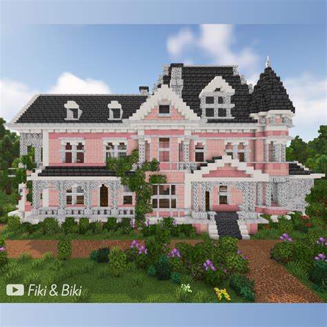 Valentine Manor Minecraft Victorian Mansion In 2024 Minecraft Mansion Minecraft Houses