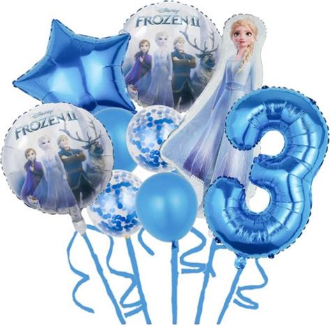 Set de Ballons Frozen 9 pièces Ballon numéroté Frozen 3 ans Ballon