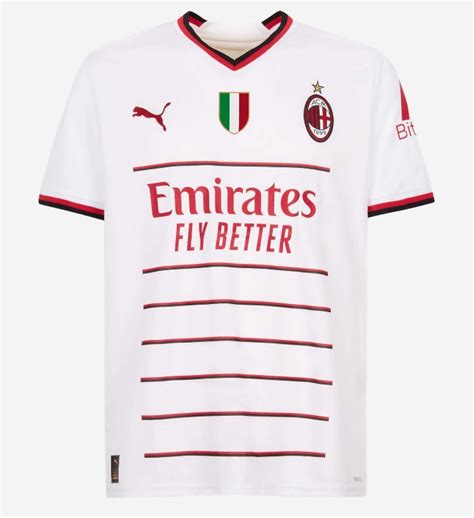 White AC Milan Jersey 2022-2023 | New Milan Away Kit with Seven Horizontal Stripes | Football ...