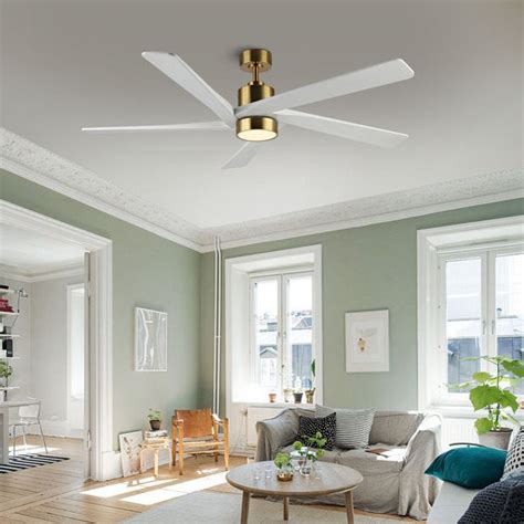 DC Ceiling Fan with Lights and Remote Control, 5 Reversible Carved Woo ...