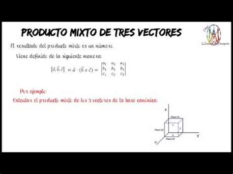 06 Producto Mixto De Tres Vectores YouTube