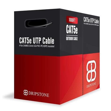 Dripstone DS617 1000ft CAT5e Outdoor 350Mhz Direct Burial Solid Cable