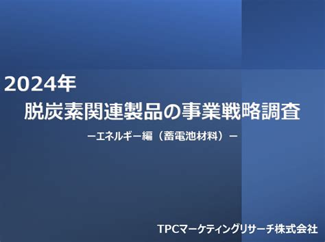 2024年 脱炭素関連製品の事業戦略調査について調査結果を発表 Tpcマーケティングリサーチ株式会社