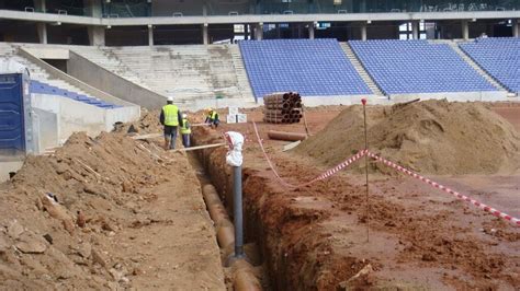 RCD Español soccer field pipes in Cornellá El Prat Cererols