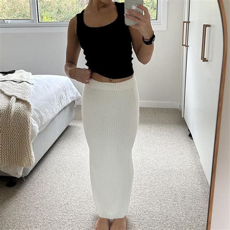 Glassons Knit White Maxi Skirt Brand New Depop