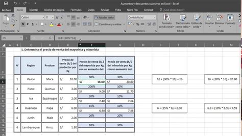 Tutorial Aumentos Y Descuentos Sucesivos En Excel Youtube