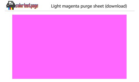 Light Magenta Purge Sheet Pdf Color Test Page