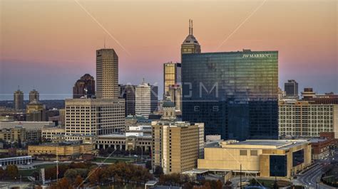 Skyscrapers In The Citys Skyline In Downtown Indianapolis Indiana