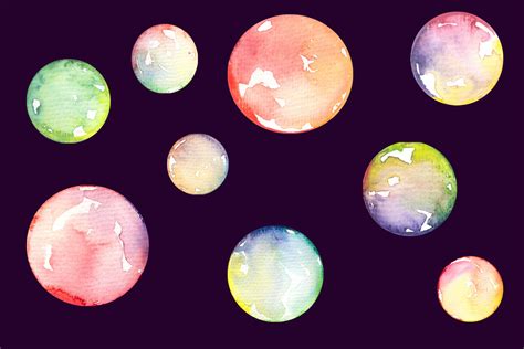 Watercolor Soap Bubbles By Anna Zlato Thehungryjpeg