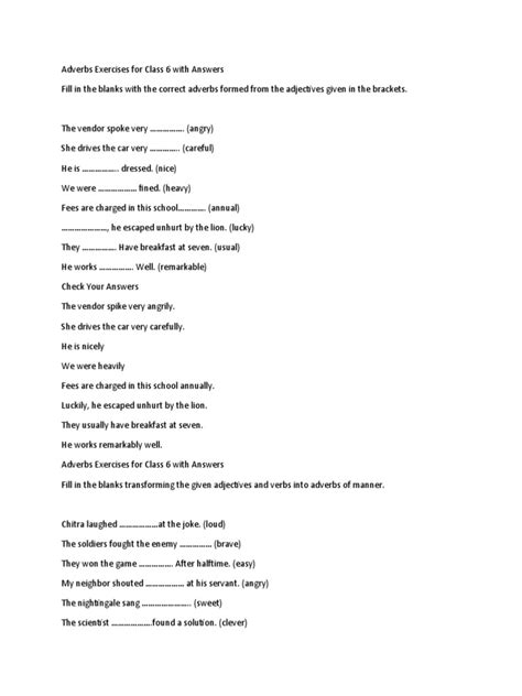 Adverbs Grade 6 Pdf Adverb Linguistic Typology