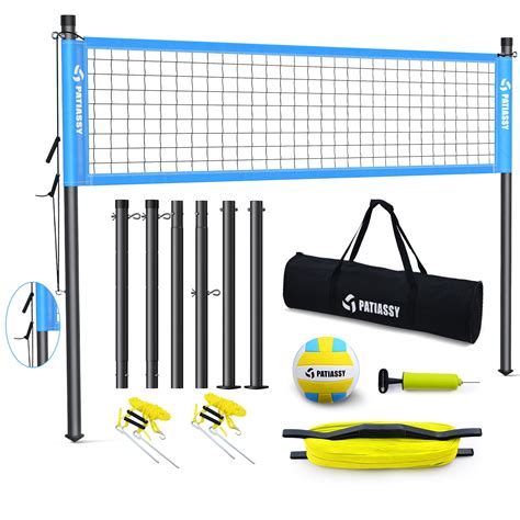 Patiassy Professional Volleyball Net Outdoor, Portable Volleyball Set ...