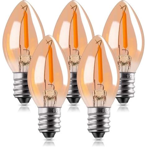 C7 Ampoule LED 0 5W lumière de bougie Ampoules Ambre Glow décoratif