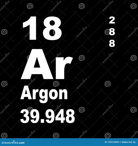 Periodic Table of Elements: Argon Stock Illustration - Illustration of chemistry, mass: 155313094