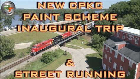 FIRST NEW CPKC PAINT ON THE ROAD W STREET RUNNING Bellevue IA LONG