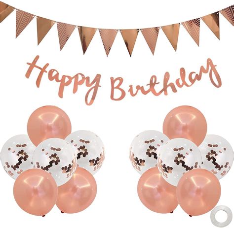 Buy Rose Gold Birthday Decorations Set Happy Birthday Balloons Party