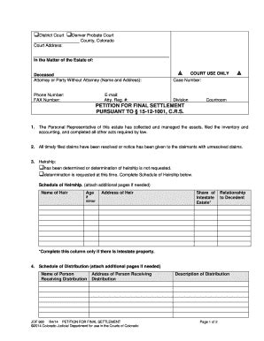 Fillable Online Courts State Co County Colorado District Court