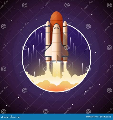 Space Shuttle Launch Stock Vector Illustration Of Rocket 50235690