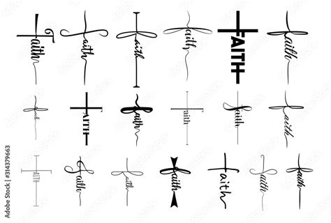 Faith cross vector set collection graphic clipart design เวกเตอรสตอก