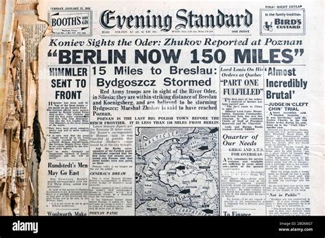 Berlin Now 150 Miles 23 January 1945 Evening Standard Wwii British