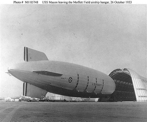 Uss Macon Leaving A Moffett Field Airship Hangar 26 October 1933