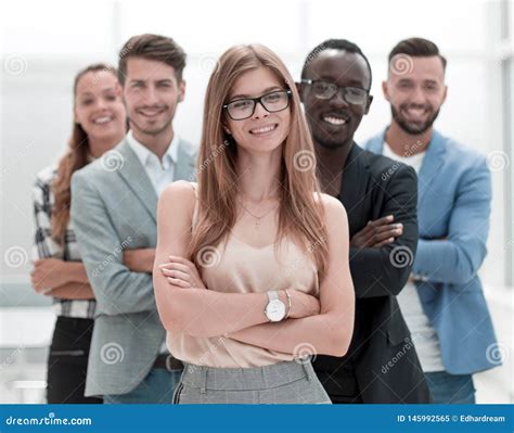 Happy Multi Ethnic Business People Smiling At The Camera Stock Image