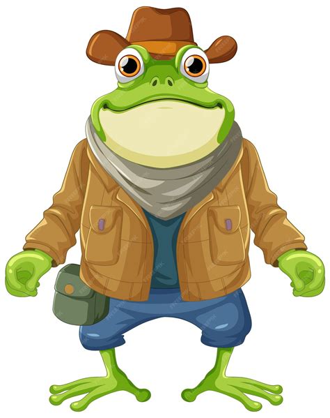 Premium Vector Cute Frog Cartoon Character Cowboy Style