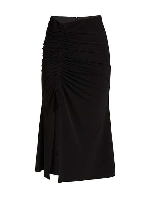 Cinq A Sept Stella Ruched Midi Skirt Editorialist