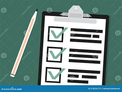 Checklist And Pencil On A Solid Background Stock Vector Illustration