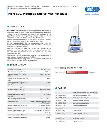 Msh Magnetic Stirrer With Hot Plate Manualzz