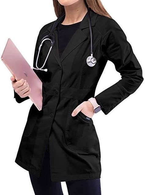 Black Lab Coat Custom Womens Lab Coat Custom Lab Coat Embroidered Medical Lab Coat Lab Coat