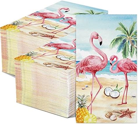 Amazon Lincia 200 Pcs Flamingo Guest Napkins Tropical Summer