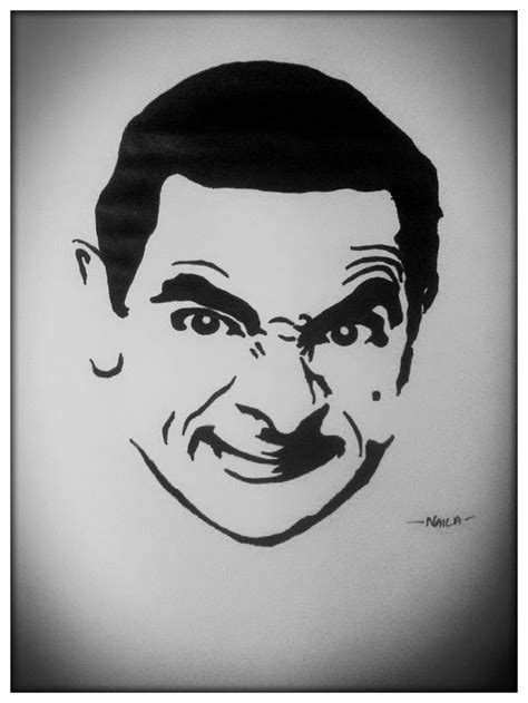 Mr Bean Stencil Line Art Drawings Shadow Drawing Art Drawings