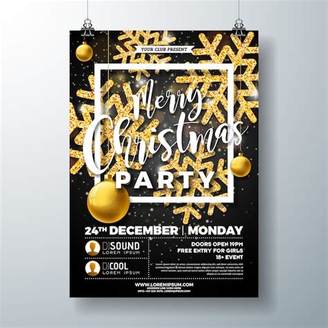 Premium Vector | Christmas party flyer design