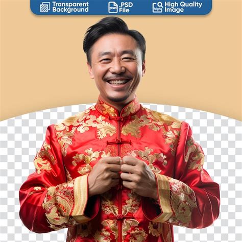 premium psd lunar  year  time  joy   chinese man