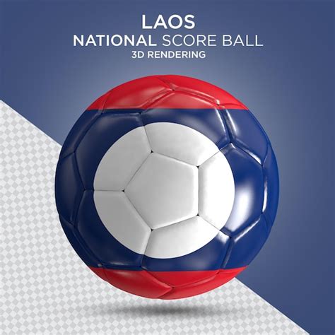 Bola de futebol laos bandeira renderização 3d realista PSD Premium