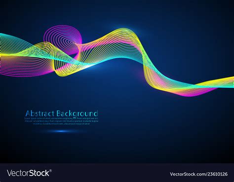 Wave Particles Background 3d Illuminated Vector Image