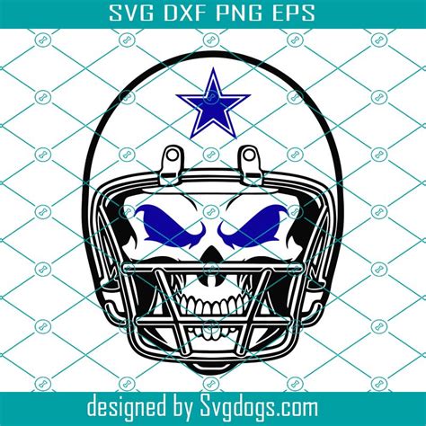 Dallas Cowboys Skull Helmet Svg, Sport Svg, Football Svg, Football ...