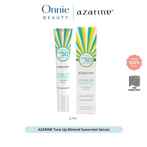 Jual AZARINE Tone Up Mineral Sunscreen Serum SPF50 PA 27ml Tabir