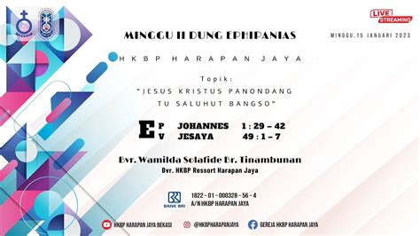 Ibadah Online 15 Januari 2023 Pukul 10 00 MINGGU II DUNG EPHIPANIAS