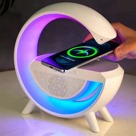 Luminária Rgb Caixa Som G Speaker Carregador Indução Smart MercadoLivre