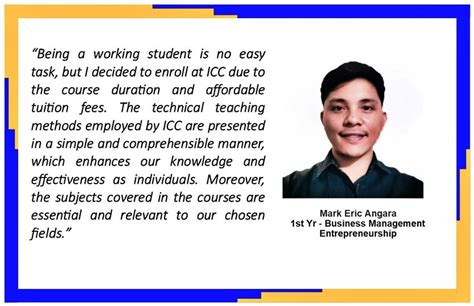 Student Testimonial from Working Student. - Imus Computer College (ICC)